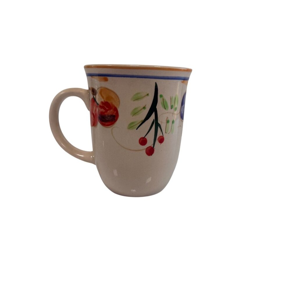 Vintage Royal Norfolk Apple Ceramic Coffee Mug Fruit Motif Gold Blue Band - Picture 3 of 6